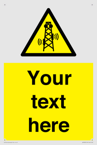 Custom warning RF radiation transmitter